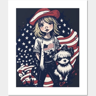 Patriotic Cat Mother Posters and Art